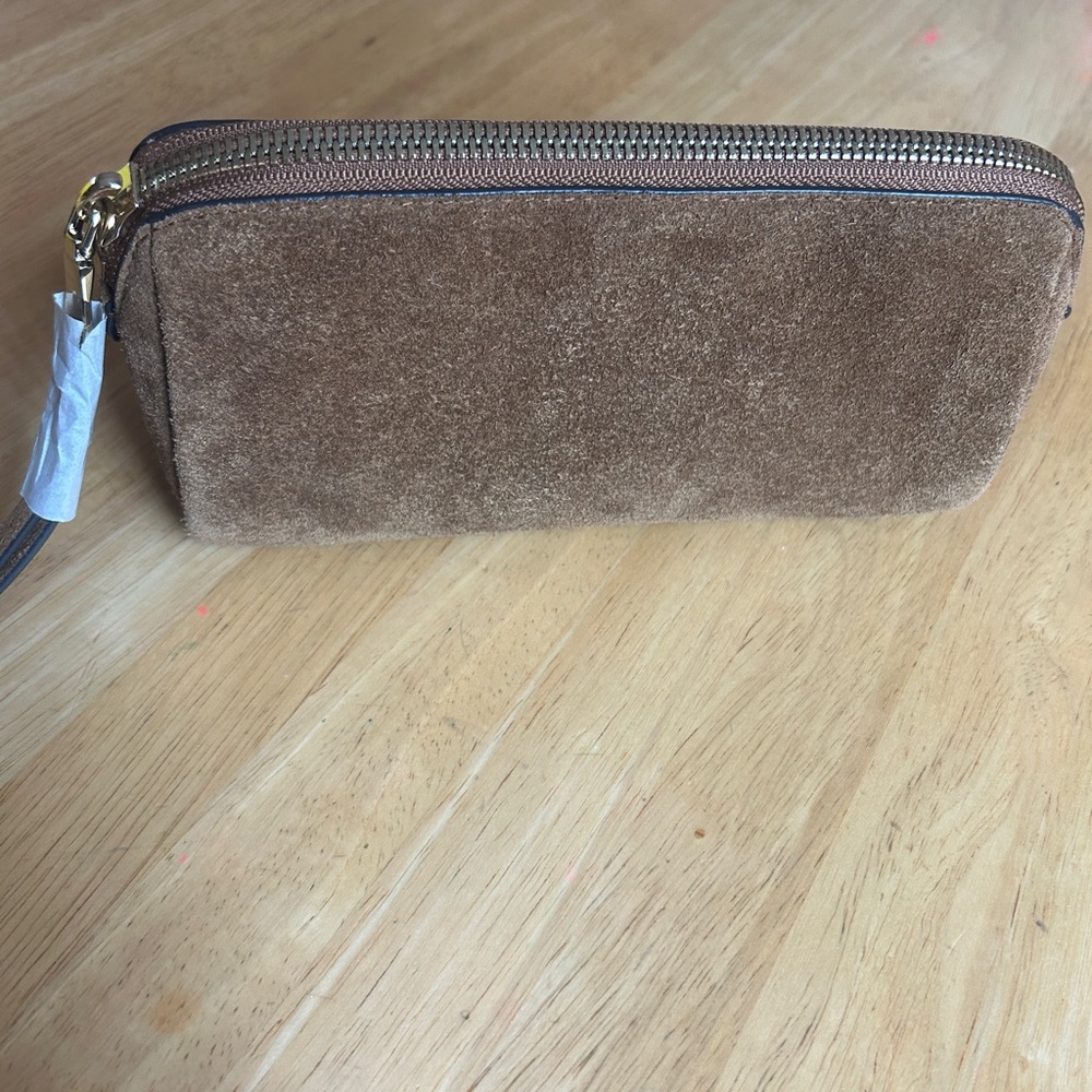 Madewell Brown Suede Zip Pouch
